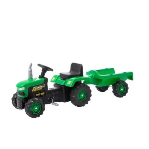 Vaikiškas traktorius su pedalais, priekaba 45x143x53 cm (max 50 kg, 3+ m) Dolu