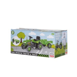 Vaikiškas traktorius su pedalais, priekaba 45x143x53 cm (max 50 kg, 3+ m) Dolu