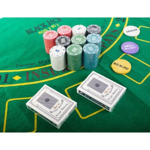 Žaidimas Pokeris 200 vnt. (kortos, žetonai, kilimėlis) 18210