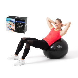 Gimnastikos kamuolys D65 cm juodas (max 100 kg) Atom 272218