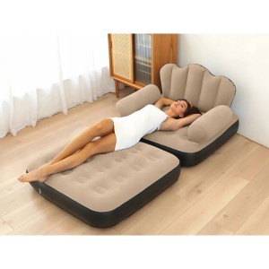 Fotelis-čiužinys pripučiamas sulankstomas 2in1 H85x190x20 cm ruda sp. 27536_BR