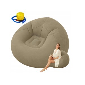 Fotelis pripučiamas su pompa H65x100 cm rusvas 27535_BR