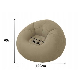 Fotelis pripučiamas su pompa H65x100 cm rusvas 27535_BR