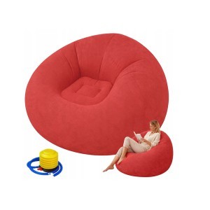 Fotelis pripučiamas su pompa H65x100 cm raudonas 27535_CZE