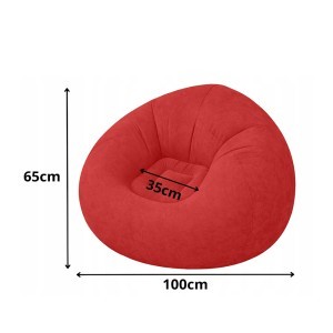 Fotelis pripučiamas su pompa H65x100 cm raudonas 27535_CZE