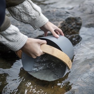 Pirties kibiras pilkas aliumininis/bambukinis 5 l Rento 601176