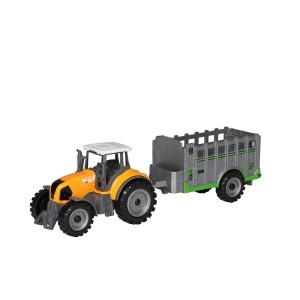 Žaislinis traktorius su priekaba 18x5x6 cm (mix) 3+ 656467