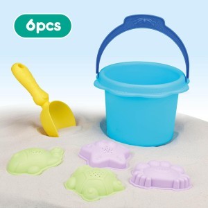 Smėlio žaislai kibirėlyje 6 vnt. Ø16x13cm Gėlytė EddyToys 871125224421