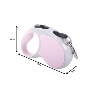 Pavadėlis šunims automatinis 5 m max 15 kg rožinis 19468_R