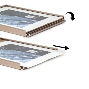 Rėmelis ALIUMINIS atidaromas iš viršaus 21*29.7 varinis plexi