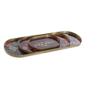 Padėkliukų rinkinys 3 vnt. metaliniai LD-191447 31x11x1 cm