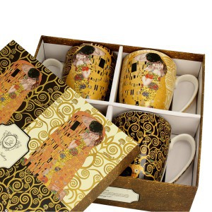 Puodeliai porcelianiniai 4 vnt. G. Klimt 350 ml DUO