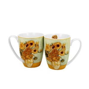 Puodeliai porcelianiniai 2 vnt. Van Gogas Saulėgrąžos 380ml DUO