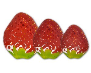 Lėkštė stiklinė Braškė 3 vnt. YM1522