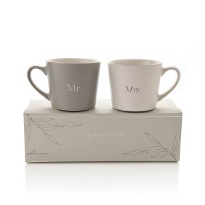 Puodeliai 2 vnt. Mr & Mrs 8.5x13x10 cm AM214 Widdop