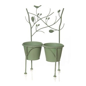 Stovas gėlėms metalinis baltas/žalias HR04066 33X17X53 SAVEX