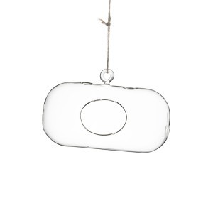 Vazelė stiklinė kapsulės forma pakabinama YQM5719-1 8.9*19 cm SAVEX