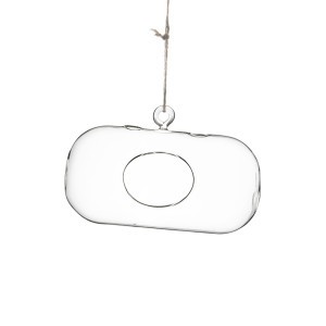 Vazelė stiklinė kapsulės forma pakabinama YQM5719-1 8.9*19 cm SAVEX