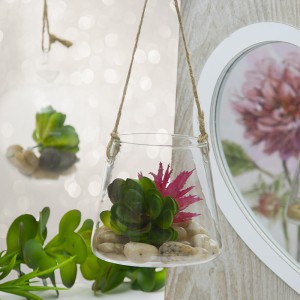 Vazelė stiklinė pakabinama (6) YQM5925-2 dia. 9.3*8.4cm SAVEX