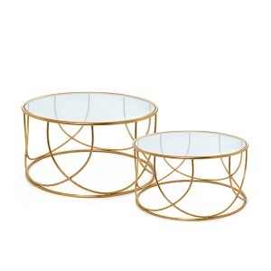 Staliukai metaliniai aukso sp. 2 vnt. 84x84x45 74x74x40 cm