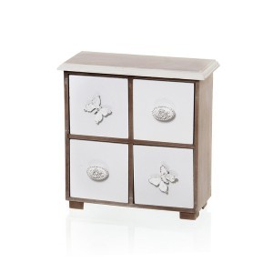 Dėžutė MDF su 4 stalčiais 21x9x22 2509630  (2) SAVEX