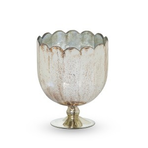 Vaza/žvakidė stiklinė 20x20x25 cm Art glass