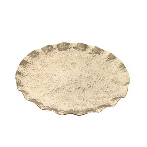 Lėkštė ant kojelės metalinė sidabro/aukso sp mix 30x30x9 cm DECOSILUET