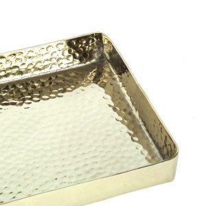 Padėklas metalinis aukso sp. 25x25x4 cm SAVEX