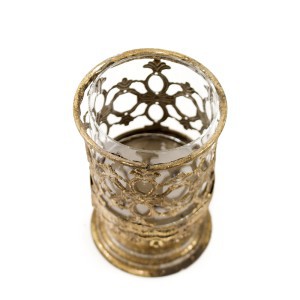 Žvakidė metalinė ant kojelės 15x10x10 cm 115279