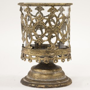 Žvakidė metalinė ant kojelės 15x10x10 cm 115279