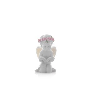 Figūrėlė angelas su gėlių vainikėliu 6,5x3,5x3,5 cm 86209