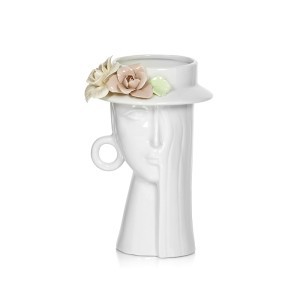 Vaza keramikinė Mergina su skrybelaite 14x13.5x22.5 cm ART MUSE