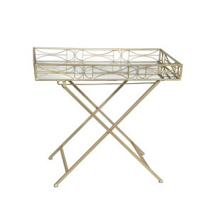 Staliukas metalinis ant kojelių aukso sp. 69x37x63.5 cm SAVEX