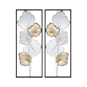 Sienos dekoracijos 2 vnt. metalinės Gėlės 34x4x90 cm SAVEX