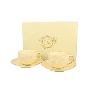 Puodeliai su lėkštutėmis 2 vnt.  balti  220 ml ICE CREAM DUO