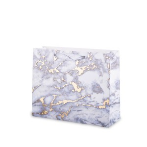 Dovanų maišelis su balto marmuro piešiniu 26x32x11 cm 135324
