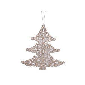 Dekoracija eglutė pakabinama auksinės sp iš akrilo 12 cm 4804 KLD