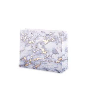 Dovanų maišelis su balto marmuro piešiniu 11x14x6 cm 135323