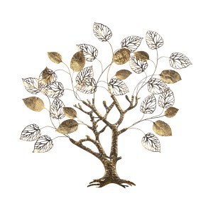 Sienos dekoracija Medis metalinis auksinės spalvos 89x88x7 cm 130696