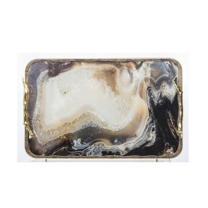 Padėklas stiklinis/plastikinis margas 8x48x30 cm 130835