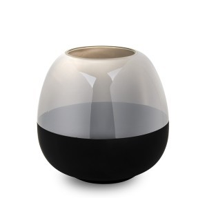 Vaza stiklinė juodos/sidabro sp. 30x23x23 cm 135240