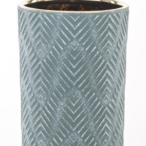 Vaza keramikinė žalios/aukso sp. H29xD14 cm 138518
