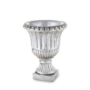 Vazonas ant kojelės sidabro spalvos betoninis 20x15x15 cm 137383