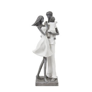 Figūrėlė Pora su kūdikiu baltos/sidabro sp. polirezin.  32x11x9 cm 108677
