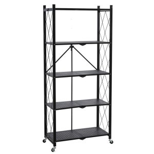 Lentyna ant ratukų juodos spalvos  metalinė 72x34x163 cm GWI6496