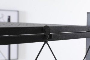 Lentyna ant ratukų juodos spalvos  metalinė 72x34x163 cm GWI6496