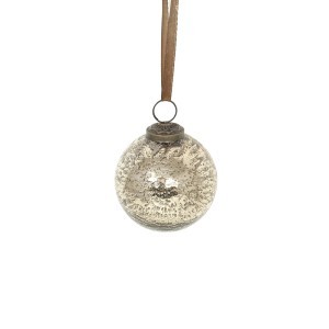 Eglutės papuošalas stiklinis bronzinės spalvos (6)  d 8 cm ALLURE KLD