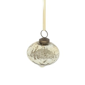 Eglutės papuošalas stiklinis aukso spalvos  (6) d 8 cm ALLURE KLD