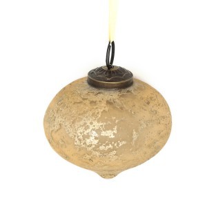 Eglutės papuošalas stiklinis aukso spalvos (6) d 10 cm ALLURE KLD
