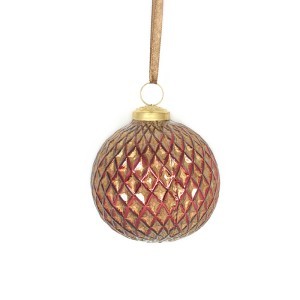 Eglutės papuošalas stiklinis bordo spalvos  (6) d 10 cm ALLURE KLD